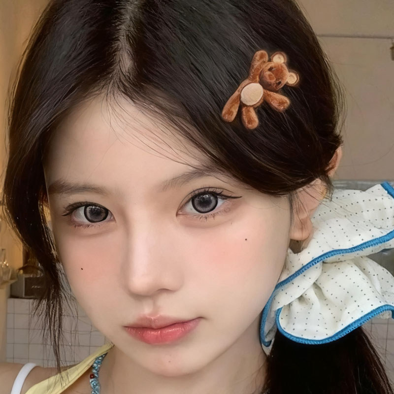 [dollpen] Cà Phê Màu Đổ Xô Tinh Tế Mỏ Vịt Kẹp Cạnh Kẹp Tóc Nhỏ Gọn