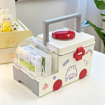 Hộp đựng thuốc hình ô tô cho tủ, Hộp đựng thuốc di động có tay cầm, Hộp sơ cứu đa chức năng cho gia đình & Amp; Du lịch, Hộp đựng thuốc, Hộp đựng thuốc Wi