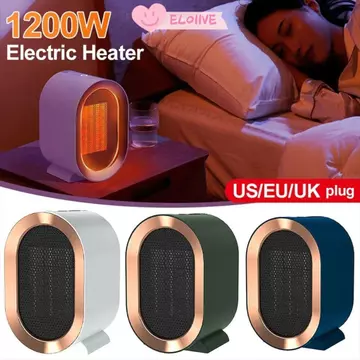Máy sưởi quạt để bàn ELO11VE, Máy sưởi quạt PTC điện Mini bằng gốm sứ, 2 chế độ Máy sưởi ấm gia đình cầm tay 1200W cho văn phòng tại nhà mùa đông