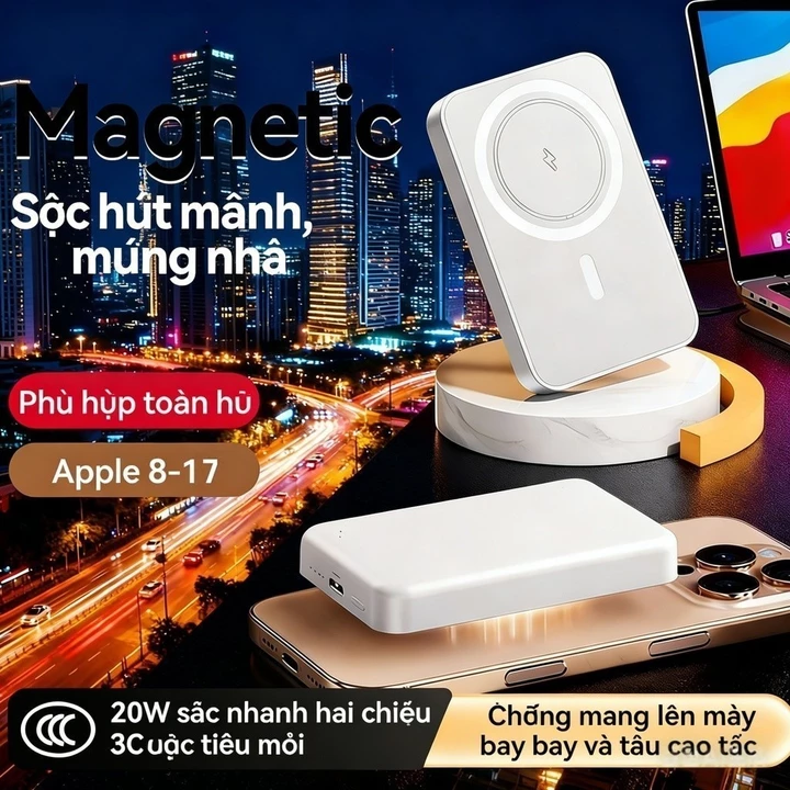 Sạc Dự Phòng Không Dây Từ Tính Sạc Nhanh Pin 10000mah,Pin sạc dự phòng không dây mini hỗ chất lượng tốt HOT