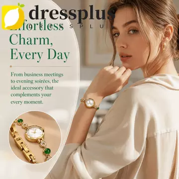 Đồng hồ đeo tay nữ DRESSPLUS, Đồng hồ đeo tay nữ cổ điển có thể điều chỉnh, Đồng hồ nữ cổ điển trang trí chống nước sang trọng đơn giản Đồng hồ đeo tay nữ cổ điển