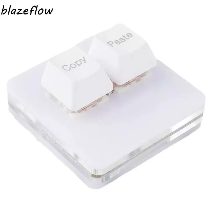Bàn phím dán sao chép BLAZEFLOW, Công tắc đỏ Acrylic Bàn phím mini 2 tùy chỉnh, Phụ kiện bàn phím Bàn phím cơ Type-c Bàn phím giao diện 2 phím Trò chơi bàn phím mini