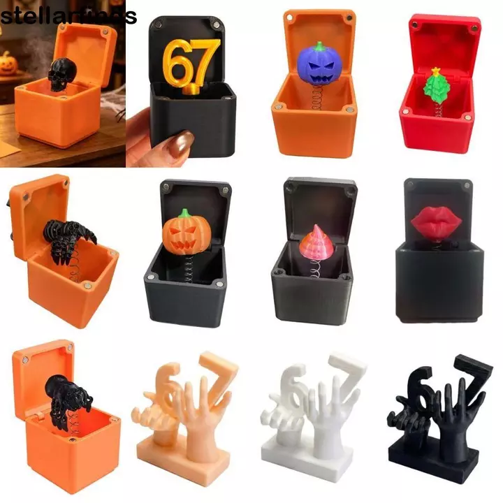 QWDLID Hộp quà tặng Prank thú vị, Hộp quà tặng Halloween in 3D ngộ nghĩnh, Nhện mới lạ sáng tạo độc đáo Số 67 Trang trí bàn làm việc Giáng sinh