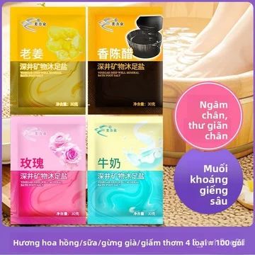 Muối ngâm chân tắm chân giấm gạo hồng sữa gừng túi thảo dược thư giãn chăm sóc chân