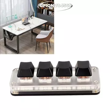 GPIONVS4561 Bàn Phím Cơ, Cắm Và Chạy Với Cáp Bàn Phím Macro Cơ Khí, Chiếu Sáng 3 Phím 1 Núm / 4 Phím Kết Nối USB Bàn Phím Mini Văn Phòng