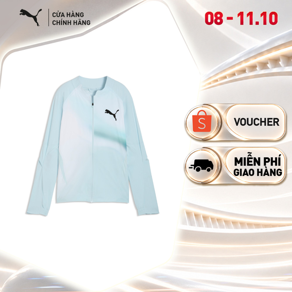 Áo Khoác Chạy Bộ PUMA Nữ W LIGHTSPEED UW GRPHC JACKET Fresh Water-AOP Màu Xanh