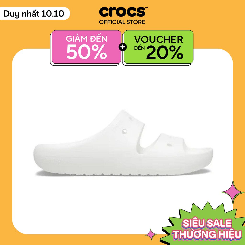 Dép Xăng Đan Unisex Crocs Classic V2 - White - 209403-100