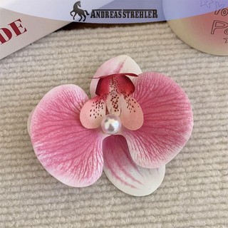 Onetimingfine Ngọt Phalaenopsis Hoa Kẹp Tóc Thời Trang Bohemia Sáng Tạo Thiết Kế Vải Hoa Ngọc Trai Nữ Mũ Đội Đầu VN