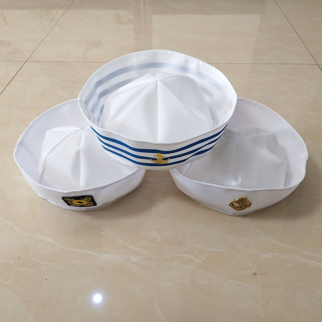 Mũ Thủy Thủ Thuyền Trường cho Trẻ Em - Phụ Kiện cosplay Trang Phục Hải Quân