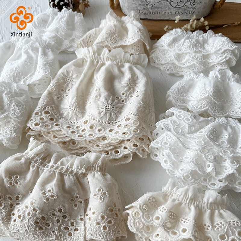 Vải Cotton Ren Gothic Retro dành cho Quần Áo Búp Bê - Phụ Kiện Thủ Công 1 Mét TJ7943