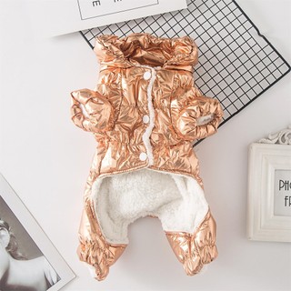 Quần Áo Cho Chó Xuống Đệm Áo Khoác Bốn Chân Teddy Corgi Quần Áo Mùa Đông Bichon Schnauzer Mèo Thú Cưng Thu Đông Dày BOMG