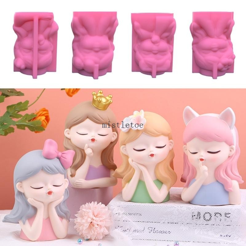 Khuôn Silicon và Nhựa Tạo Hình Cô Gái Cute cho DIY