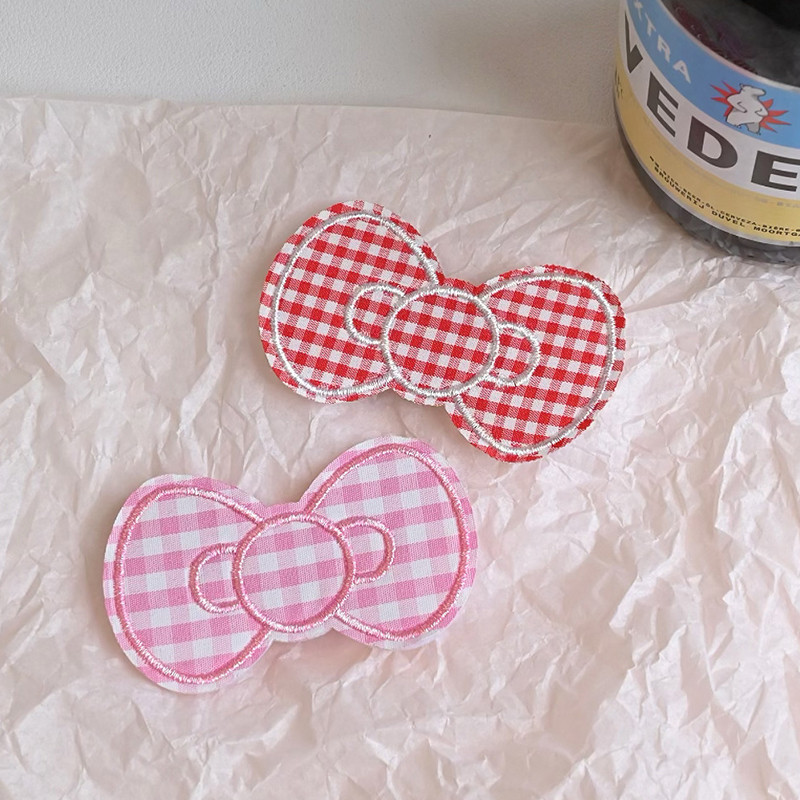❤️Love❤️Miếng dán tóc nữ kẻ sọc với nơ velcro ngọt ngào - Dụng cụ tiện lợi cho việc sắp xếp miếng dán trán