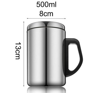 Ca giữ nhiệt, ca ủ cháo có quai chất liệu inox 2 lớp, dung tích 500ml