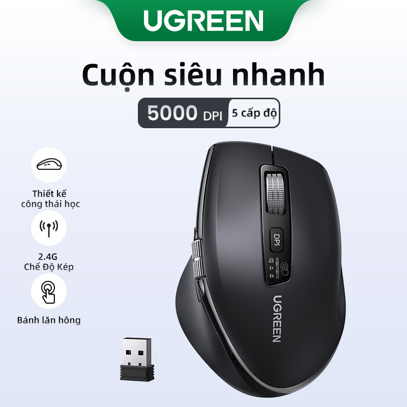 Chuột không dây Ugreen cuộn siêu nhanh | Bluetooth 5.0 2.4G 5000DPI | Bảo hành 18 tháng| 45792 | BigBuy360 - bigbuy360.vn