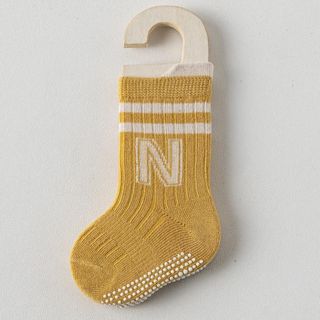 B1 (0-2 tuổi) Set 5 đôi tất chống trơn chữ N sọc ngang chất cotton mềm mại thấm hút mồ hôi cho bé trai và bé gái