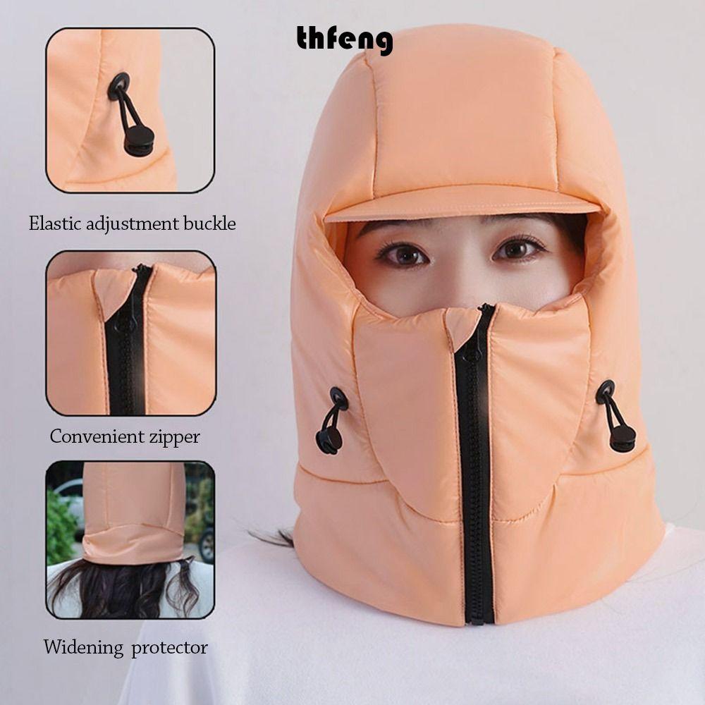 Mũ mùa đông THFENG dày chống gió, tích hợp mặt mũ lông ushanka, phù hợp cho nam và nữ