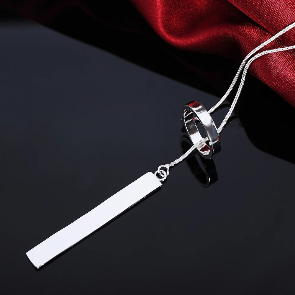 Vòng Cổ Bạc 925 Mới Cho Nữ Trang Sức 18 Inch Sáng Tạo Vòng Mặt Dây Chuyền Thời Trang Cưới
