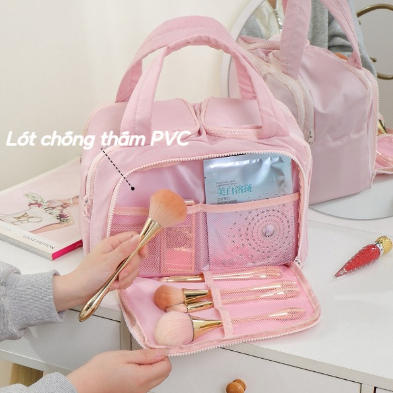 Túi Đựng Mỹ Phẩm Du Lịch Nhiều Ngăn Chống Nước, Túi Makeup Đa Năng Dung Tích Lớn Tiện Dụng Cho Nữ