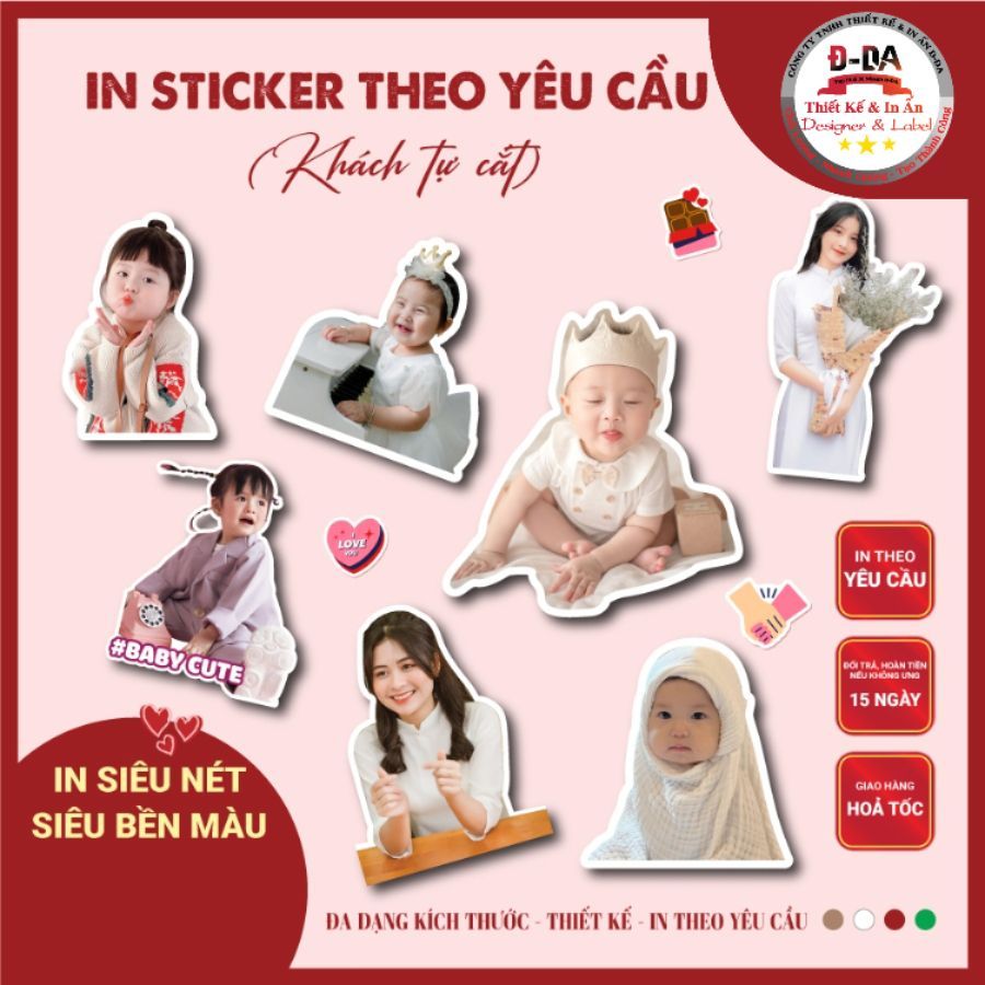 In Sticker ảnh theo yêu cầu combo 20 hình, In ảnh, Decal tách nền theo yêu cầu (SP Cắt Sẵn)