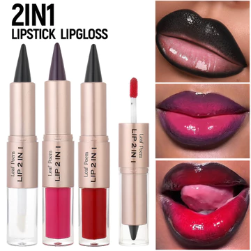 Son môi Lip Liner Lip Gloss Hai đầu Trang điểm hai trong một Matte Hook Line Lipstick Mirror Lip Gloss Lip Gloss Lip Gloss