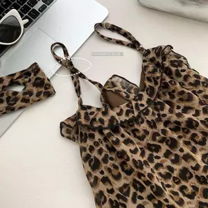 Phong cách Hàn Quốc Mặc Retro Da Báo In Dây Cổ Streamer Mặc Bên Ngoài Không Tay Sling Nữ Mùa Hè 2026 Phong Cách Mới Thời Trang Áo Giảm Tuổi