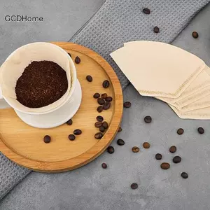 GCDHome 50 / 100 Chiếc Giấy Lọc Cà Phê Hình Chữ V Ngành Bột Gỗ Nhỏ Giọt Giấy Kích Thước Khác Nhau Máy Pha Trà Phụ Kiện Dụng Cụ HOT