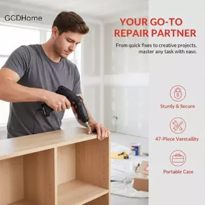 GCDHome Tua Vít Điện Di Động Không Dây 47 Trong 1 Xoay 90 Độ Tua Vít Sạc Có Đèn LED Cho Văn Phòng Tại Nhà Dụng Cụ DIY HOT