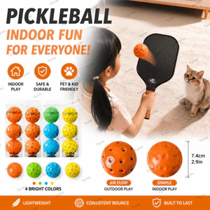 PYCOU 3 Bóng Xốp, Nhiều Màu Chính Xác Bounce Bóng Pickleball Yên Tĩnh, Bền Không Tiếng Ồn 74mm Bóng Pickleball PU Mềm Đồ Dùng Thể Thao