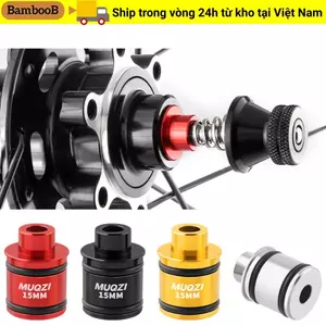 Trục Thru Xe Đạp BAMBOOB, Đen Đỏ Vàng Bạc Hợp Kim Nhôm Thru Trục Adapter, 15 đến 9mm / 12 đến 9mm Bộ Chuyển Đổi Phát Hành Nhanh Bánh Trước Hub