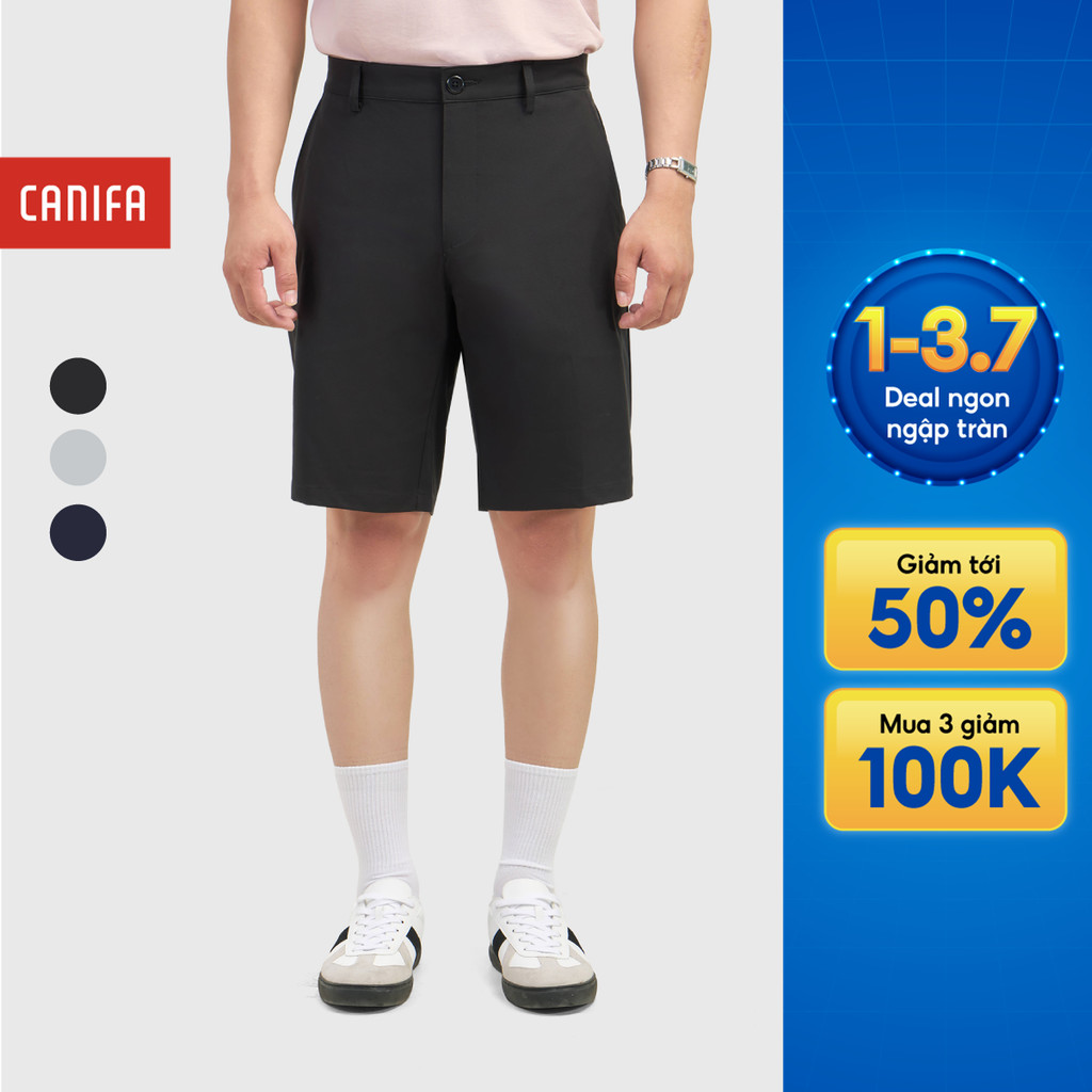 Quần short nam CANIFA dáng Regular cạp cúc phong cách trẻ trung, lịch sự 8BS26S018