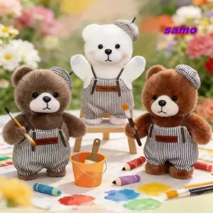 SAMO Gấu Nhỏ Móc Khóa, Quà Tặng 13cm Gấu Đồ Chơi Sang Trọng, Trang Trí Nhồi Bông Hoạt Hình Gấu Sang Trọng Búp Bê Móc Khóa Túi