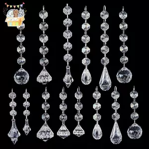 10 Chiếc Acrylic Hạt Pha Lê Mặt Dây Chuyền Vòng Hoa Đèn Chùm Treo Tiệc Cưới Trang Trí Bàn Trung Tâm Rèm DIY ELWW