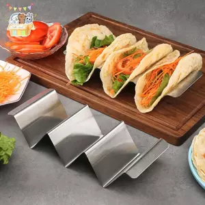 Giá đỡ Taco Pancake Ra Thép không gỉ Tortilla Taco Khay Taco Đĩa Taco Đế trưng bày Thực phẩm Mexico Ra Dụng cụ nhà bếp ELWW