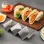 Giá đỡ Taco Pancake Ra Thép không gỉ Tortilla Taco Khay Taco Đĩa Taco Đế trưng bày Thực phẩm Mexico Ra Dụng cụ nhà bếp ELWW