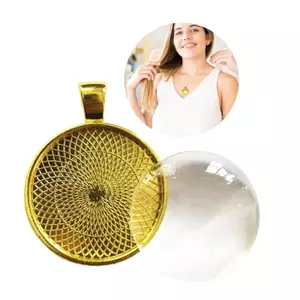 Flgo Vòng Cổ Thành Phần 25 Mm Vòng Cổ Mặt Dây Chuyền Khay Kết Cấu Hợp Kim Cho Trang Sức Sáng Tạo