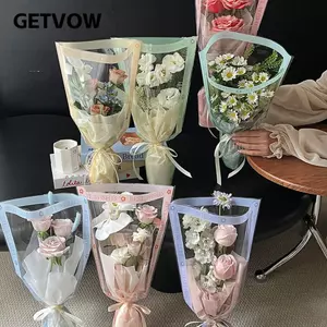 Túi đóng gói hoa GETVOW, Túi hoa đa chức năng trong suốt, Túi gói hoa OPP cho 50 chiếc Kỷ niệm