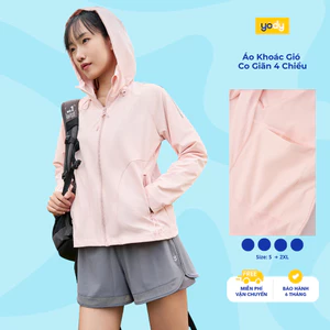 Áo khoác gió nữ 2 lớp YODY trượt nước siêu co giãn 4 chiều thoải mái, vải mềm mại WCWC25F045-AKN7010