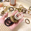 WANYEDI 111 Chiếc Kẹp Móng Vuốt Scrunchies, Bộ Phụ Kiện Tóc Mềm Vintage, Màu Kem Cà Phê Mờ Thời Trang Bộ Trang Trí Tóc Hỗn Hợp Cho Nữ Bé Gái