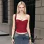 Áo ống Corset Slim Bustier dành cho nữ Áo không tay lệch vai Dây buộc phía trước Bandeau