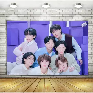 BTS Bangtan Boys Áp Phích Vải Chống Thấm Nước Không Khung, Quạt Thần Tượng K-pop Hỗ Trợ Nghệ Thuật Treo Tường Cho Phòng Ngủ Ký Túc Xá Đầu Bảng Nền Trang Trí