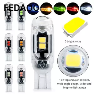 FEDAOG 1 Bóng Đèn LED T10 W5W, Đèn Nêm Đỗ Xe Ô Tô Đèn Biển Số Tự Động, 12V Xoay Bên 3030 5SMD Đèn Nhạc Cụ