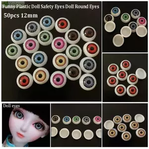 YOLOGO 50 Đôi Mắt An Toàn Búp Bê Vui Nhộn, Búp Bê Handmade Bằng Nhựa Mắt Tròn, Chất Lượng Cao 12 Mm Thủ Công DIY Đồ Chơi Động Vật Con Rối Làm Mắt Khủng Long