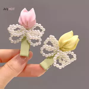 JULYHOT Kẹp Tóc Ngọc Trai Tulip Phong Cách Nổ Giá Đỡ Kẹp Tóc Bên Nữ Tính Để Mặc Hàng Ngày Và Những dịp Đặc Biệt Massivedeals