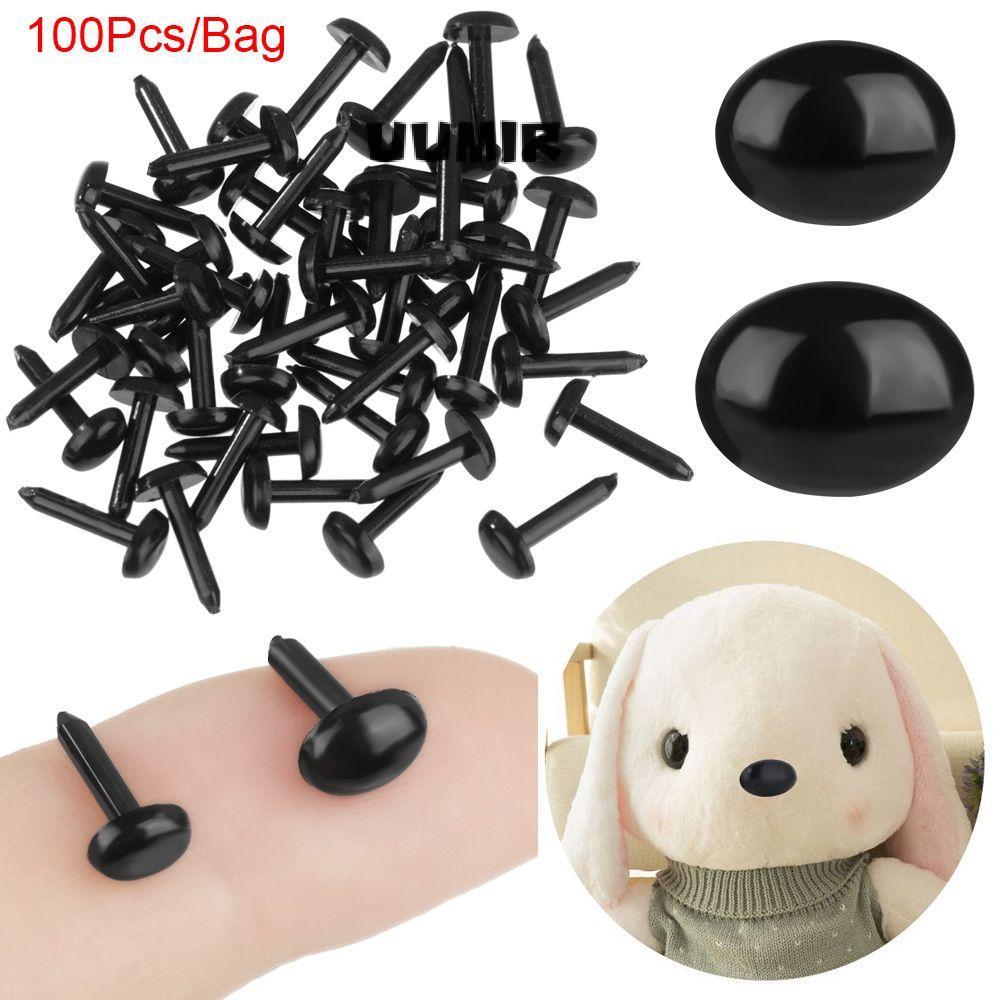 UUMIR 100 Cái / túi Mũi Hình Bầu Dục An Toàn Cho Chó Teddy 4X5MM / 5X7MM DIY Động Vật Nhựa Mũi Phụ Kiện