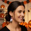 WEETW Bông Tai Acrylic Halloween, Sáng Tạo Bí Ngô Thiết Kế Dơi Ma Mèo Mặt Dây Chuyền Trang Sức, Thời Trang Đen Trắng Vintage Nhẹ Bất Đối Xứng Thả Bông Tai Sinh Nhật