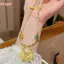 HFSHY Phong Cách Dân Tộc Rỗng Khắc Lư Túi Mặt Dây Chuyền Xanh Giả Ngọc Ngọc Handmade Đính Hạt Dài Nelace VN