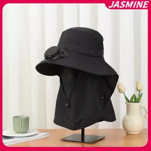 JASMINE Nam Ngoài Trời Vành Rộng Bảng Điều Khiển Năng Lượng Mặt Trời Mũ Quạt UPF50 Chống Nắng Để Câu Cá Và Đi Bộ Đường Dài JASMINE