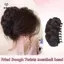Bột chiên tổng hợp thanh lịch xoắn bóng tóc Bun Claw Clip Flower Bud Head Fluffy Dished Hair Ba Head Wig Bag [Mina]