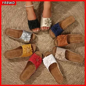 Giày Đi Bộ YRBWD, Dép PU Thường Ngày, Dép Nêm Chống Trơn Trượt Nữ